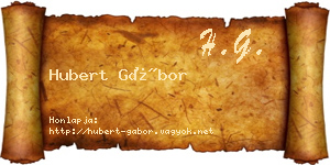 Hubert Gábor névjegykártya