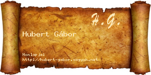 Hubert Gábor névjegykártya